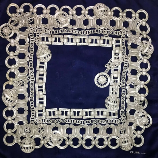 CELINE-NAVY-SILVER-CHAIN