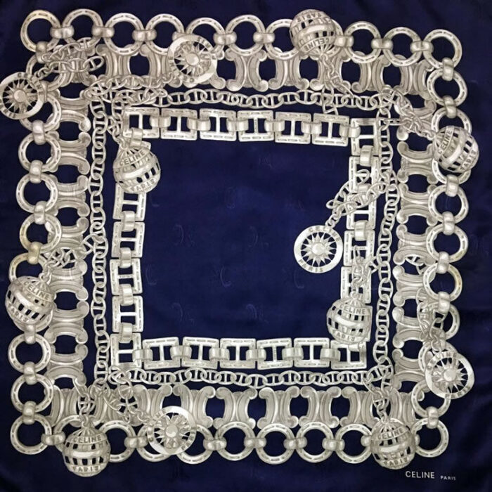 CELINE-NAVY-SILVER-CHAIN